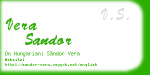 vera sandor business card